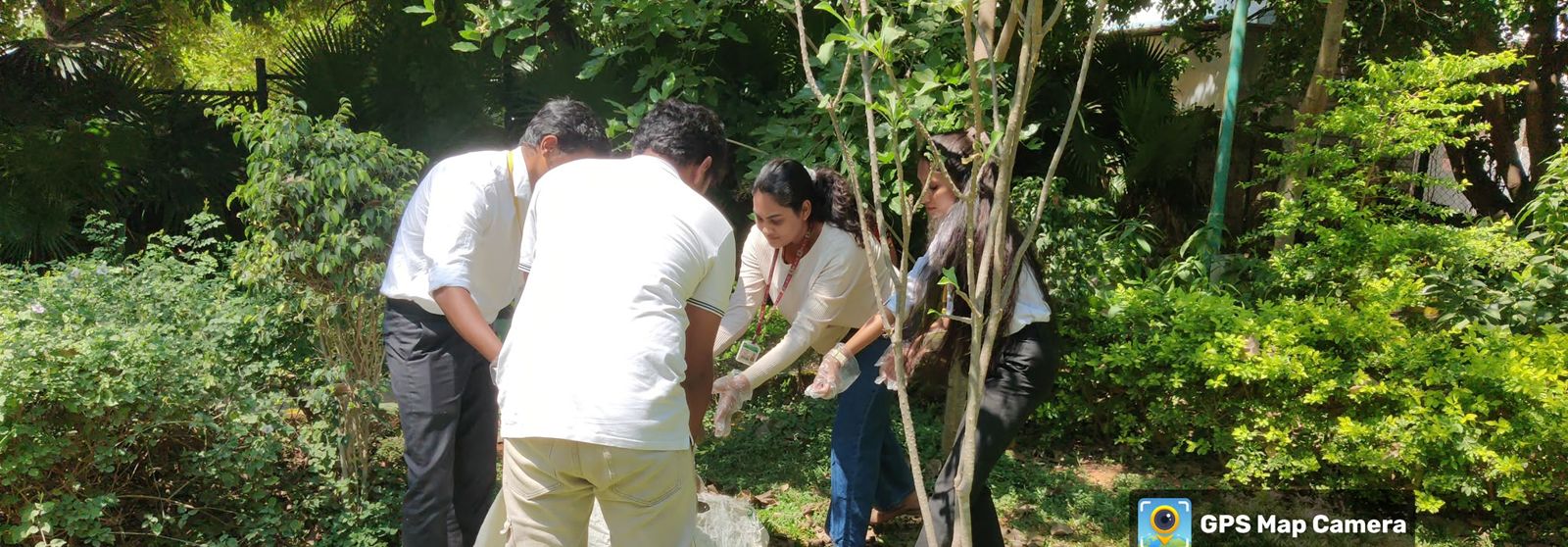 Volunteers planting and tidying during the NSS camp
