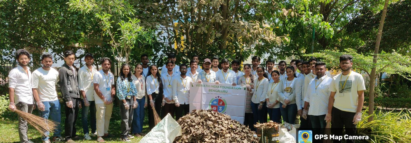NSS volunteers gathered after a campus clean-up drive in Bengaluru